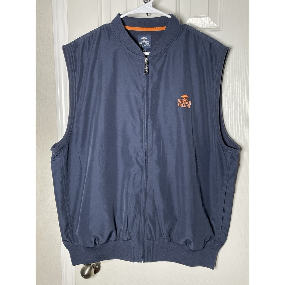 Vintage Pebble Beach Full Zip Embroidered Golf Sleeveless Vest Lined XL NWT
